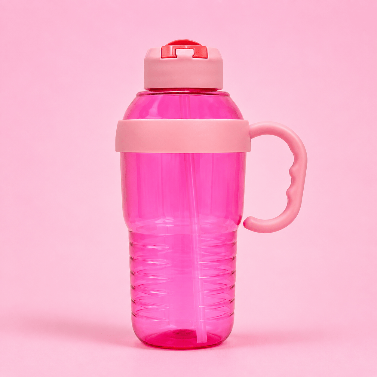 Pink Mug Handle Water Bottle - Win Bachat