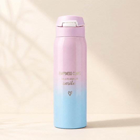 Pink & Sky Blue Pastel Gradient Flip Top Bottle - Win Bachat