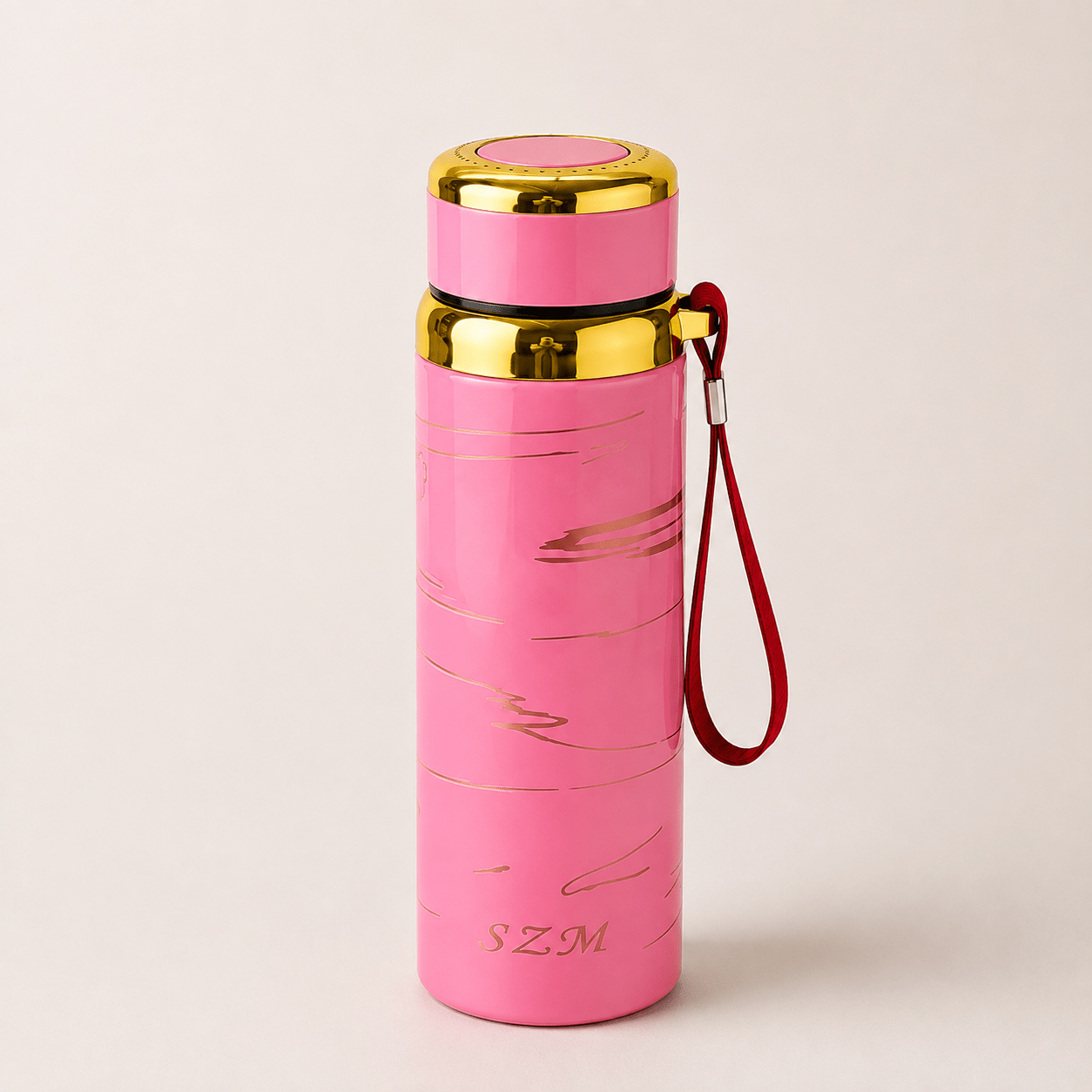 Pink Slim Cylindrical Stainless Steel Bottle - Win Bachat