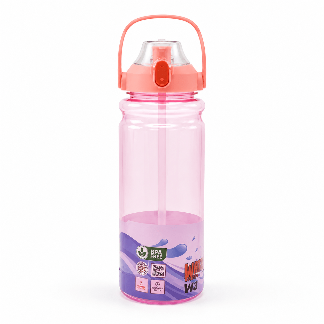 Pink Sport Grip Water Bottle - Win Bachat