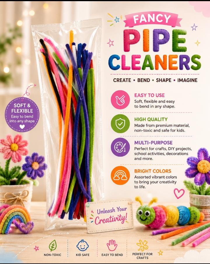 Pipe Cleaner Multi Colors (50 Each) - Win Bachat