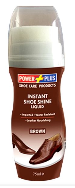 POWER PLUS LIQUID SHOE POLISH - 75 ml (BROWN) - Win Bachat