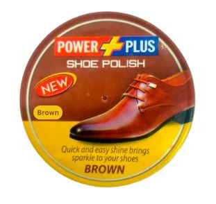POWER PLUS SHOE POLISH - 44ml (BROWN) - Win Bachat