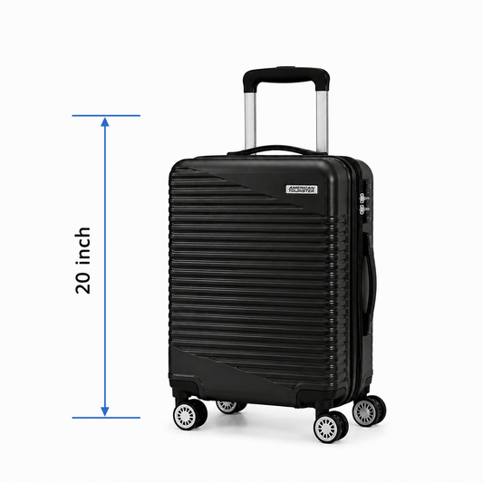 Premium Hard Shell Spinner Travel Suitcase - Black - 20 Inch (Small) - Win Bachat