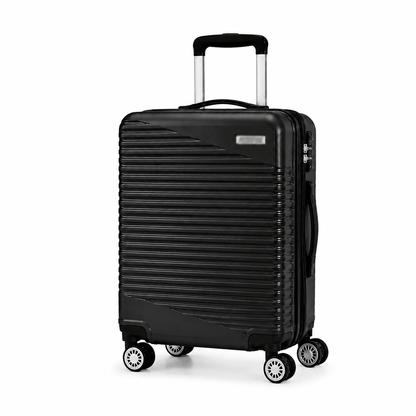 Premium Hard Shell Spinner Travel Suitcase - Black - 24 Inch (Medium) - Win Bachat