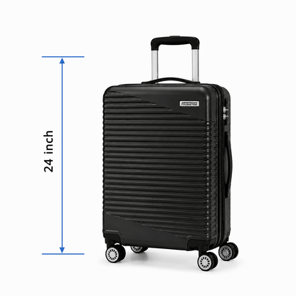 Premium Hard Shell Spinner Travel Suitcase - Black - 24 Inch (Medium) - Win Bachat