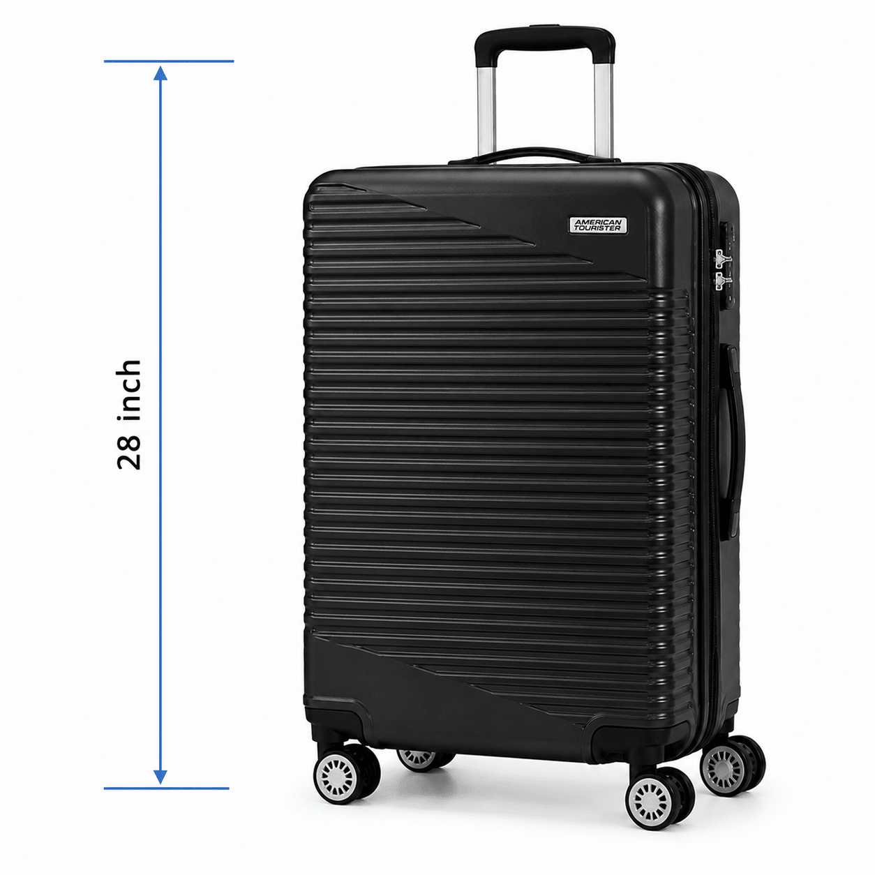 Premium Hard Shell Spinner Travel Suitcase - Black - 28 Inch (Large) - Win Bachat