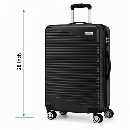 Premium Hard Shell Spinner Travel Suitcase - Black - 28 Inch (Large) - Win Bachat