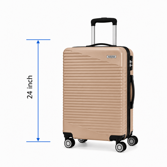Premium Hard Shell Spinner Travel Suitcase - Gold - 24 Inch (Medium) - Win Bachat