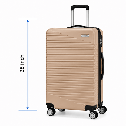 Premium Hard Shell Spinner Travel Suitcase - Gold - 28 Inch (Large) - Win Bachat