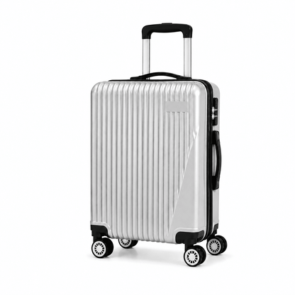Premium Hard Shell Spinner Travel Suitcase - Silver - 20 Inch (Small) - Win Bachat