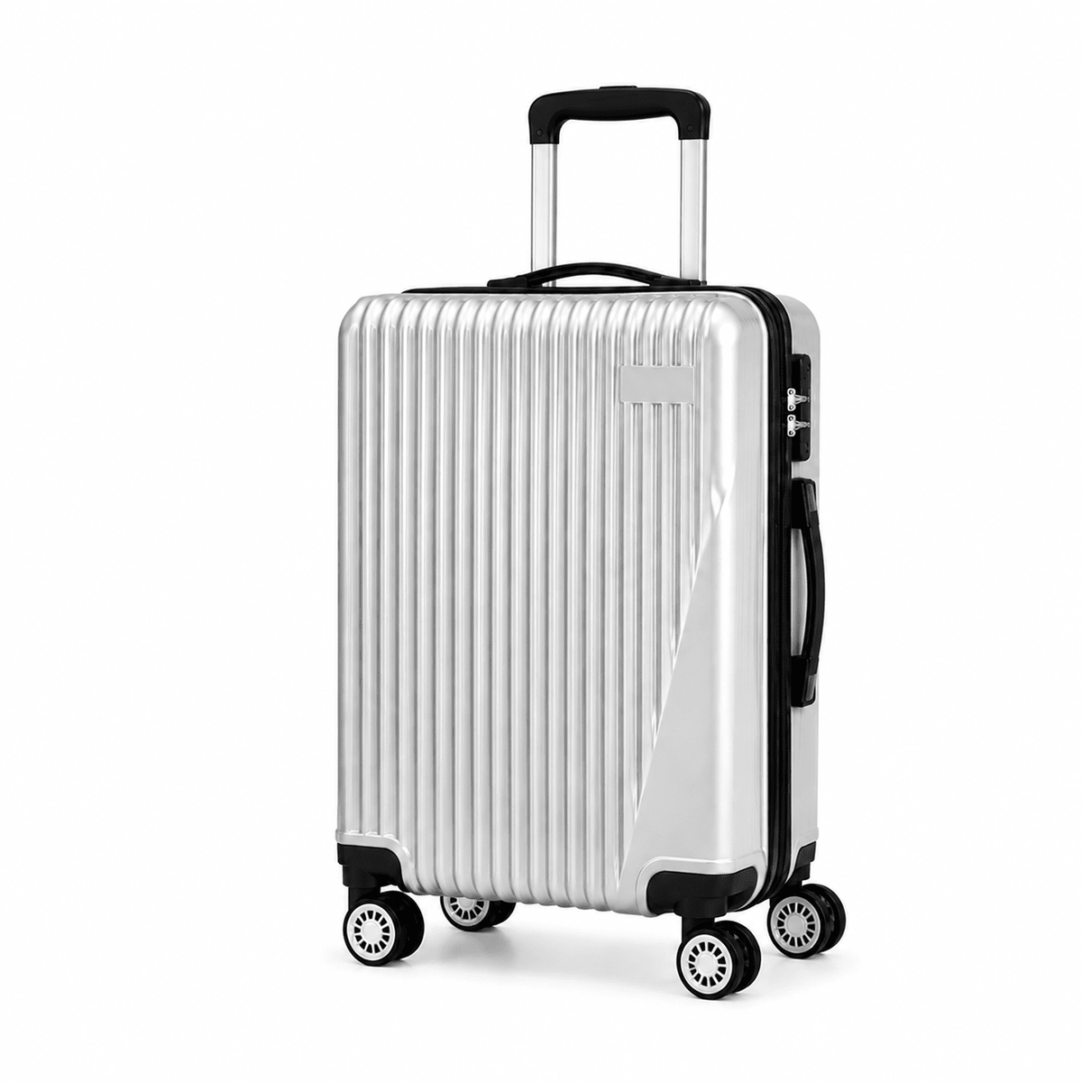 Premium Hard Shell Spinner Travel Suitcase - Silver - 24 Inch (Medium) - Win Bachat
