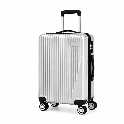 Premium Hard Shell Spinner Travel Suitcase - Silver - 24 Inch (Medium) - Win Bachat