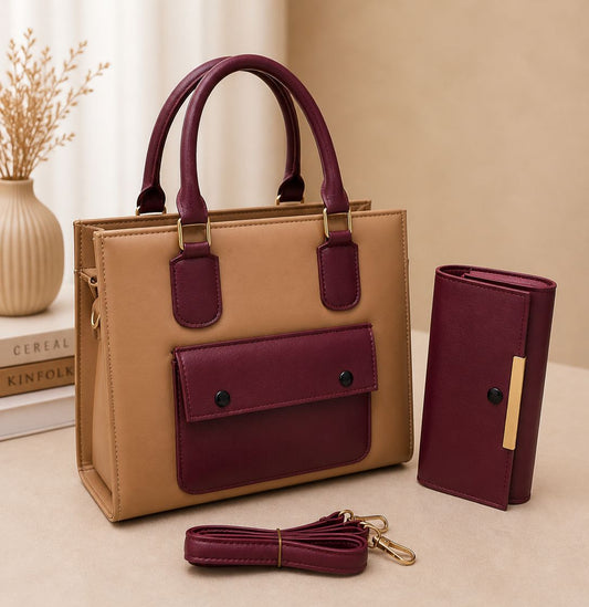 PREMIUM QUALITY LADIES 2 PC'S BAGS SET - HB014 - 6 - Win Bachat