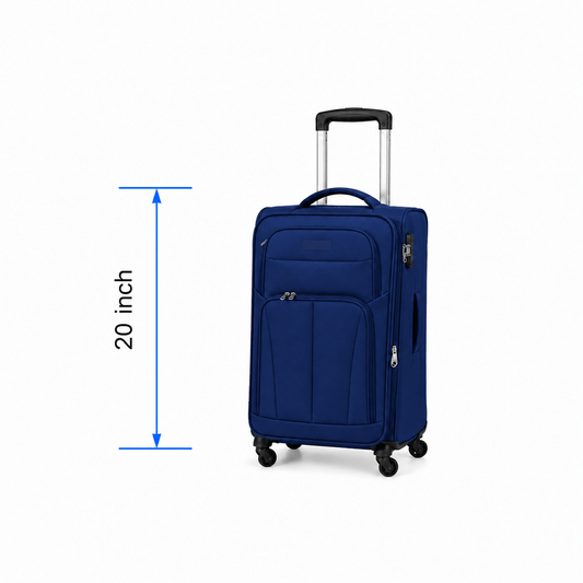 Premium Soft Case 360 - Spinner Luggage - Blue - 20 Inch (Small) - Win Bachat