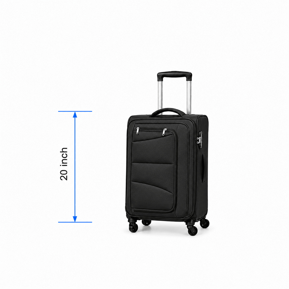 Premium Soft Case 360 - Spinner Luggage - Dark Grey - 20 Inch (Small) - Win Bachat