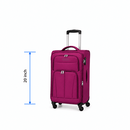 Premium Soft Case 360 - Spinner Luggage - Purple - 20 Inch (Small) - Win Bachat