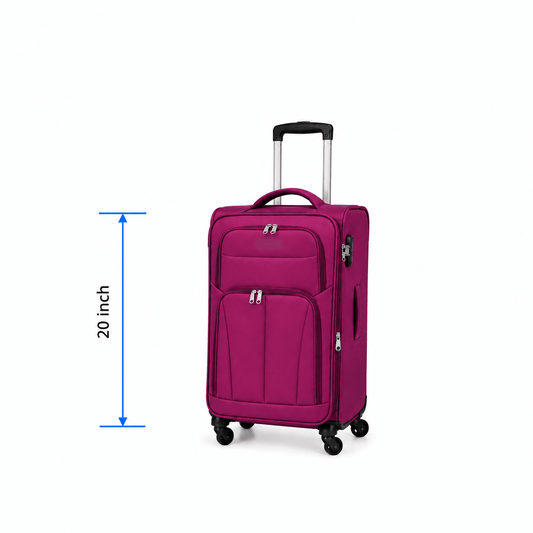 Premium Soft Case 360 - Spinner Luggage - Purple - 20 Inch (Small) - Win Bachat