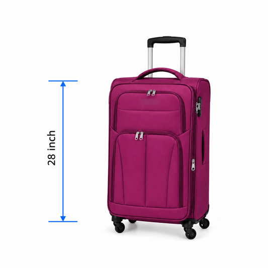 Premium Soft Case 360 - Spinner Luggage - Purple - 28 Inch (Large) - Win Bachat