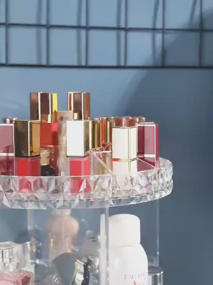 360° ROTATING DIAMOND CUT MAKEUP ORGANIZER (SMALL SIZE)
