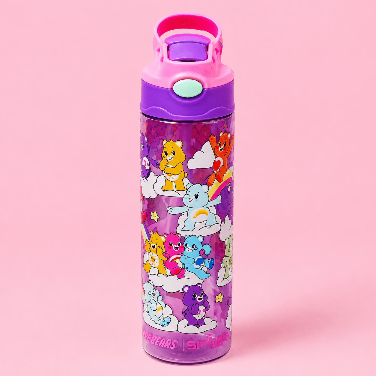 Purple Kids Cartoon Plastic Flip Top Bottle - Win Bachat