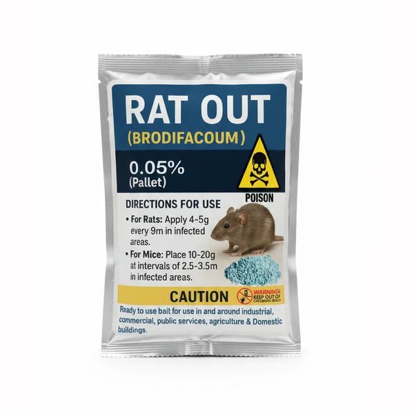 Rat Out Brodifacoum 0.05% Pellet Rodenticide – Rat & Mouse Killer - Win Bachat