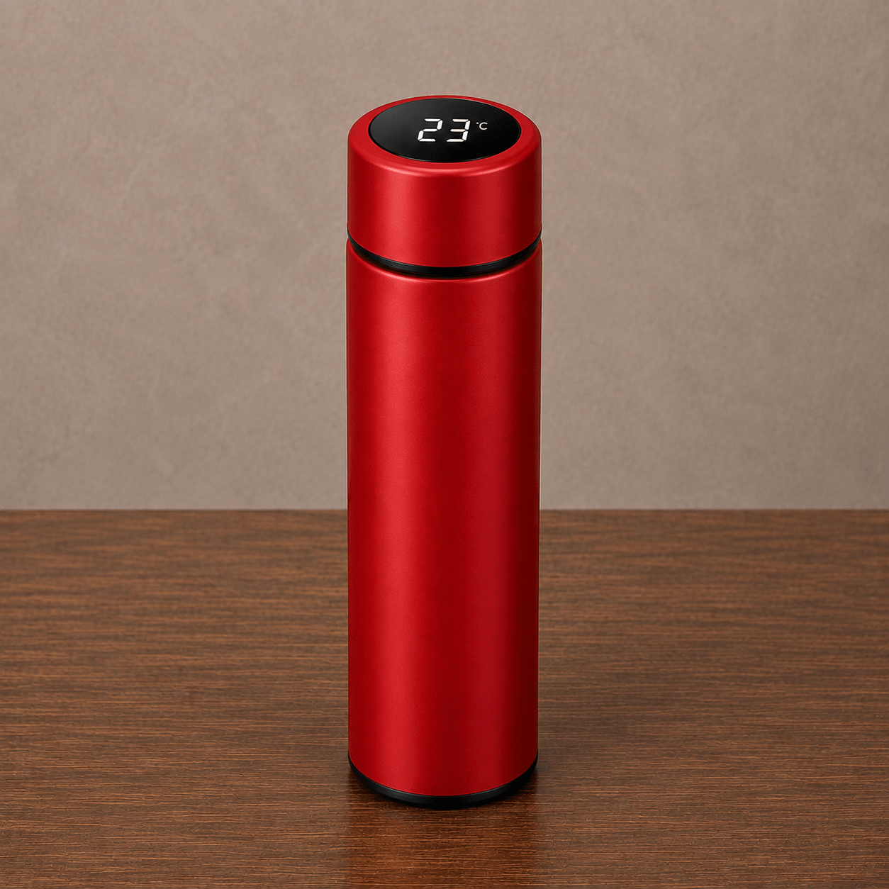 Red Digital Temperature Display Slim Flask - Win Bachat