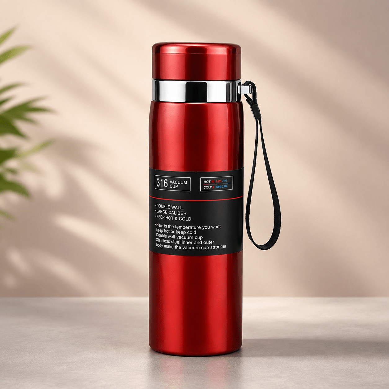 Red Executive Travel Vacuum Flask - Win Bachat