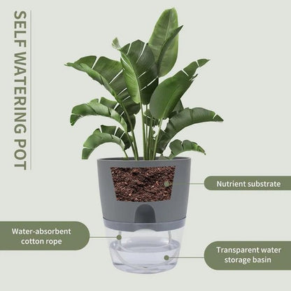 Round Self Watering Plant Pot with Water Reservoir – Pot Only - Win Bachat