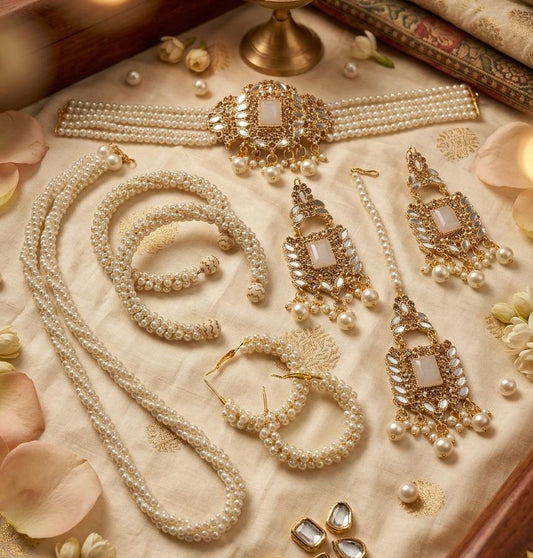 Royal Pearl Layered Bridal Jewellery Set - Win Bachat
