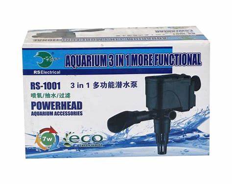 RS ELECTRICAL RS-1001 AQUARIUM WATER PUMP FEATURES A BLACK 3-IN-1 SUBMERSIBLE DESIGN - Win Bachat
