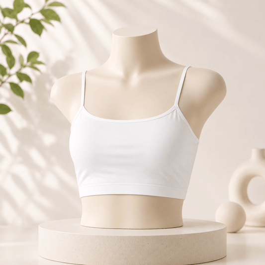 Seamless Soft Stretch Camisole Bralette – White - Win Bachat