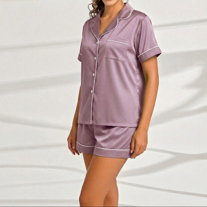 SHIRT + SHORT CAMI SET - SILK - Win Bachat