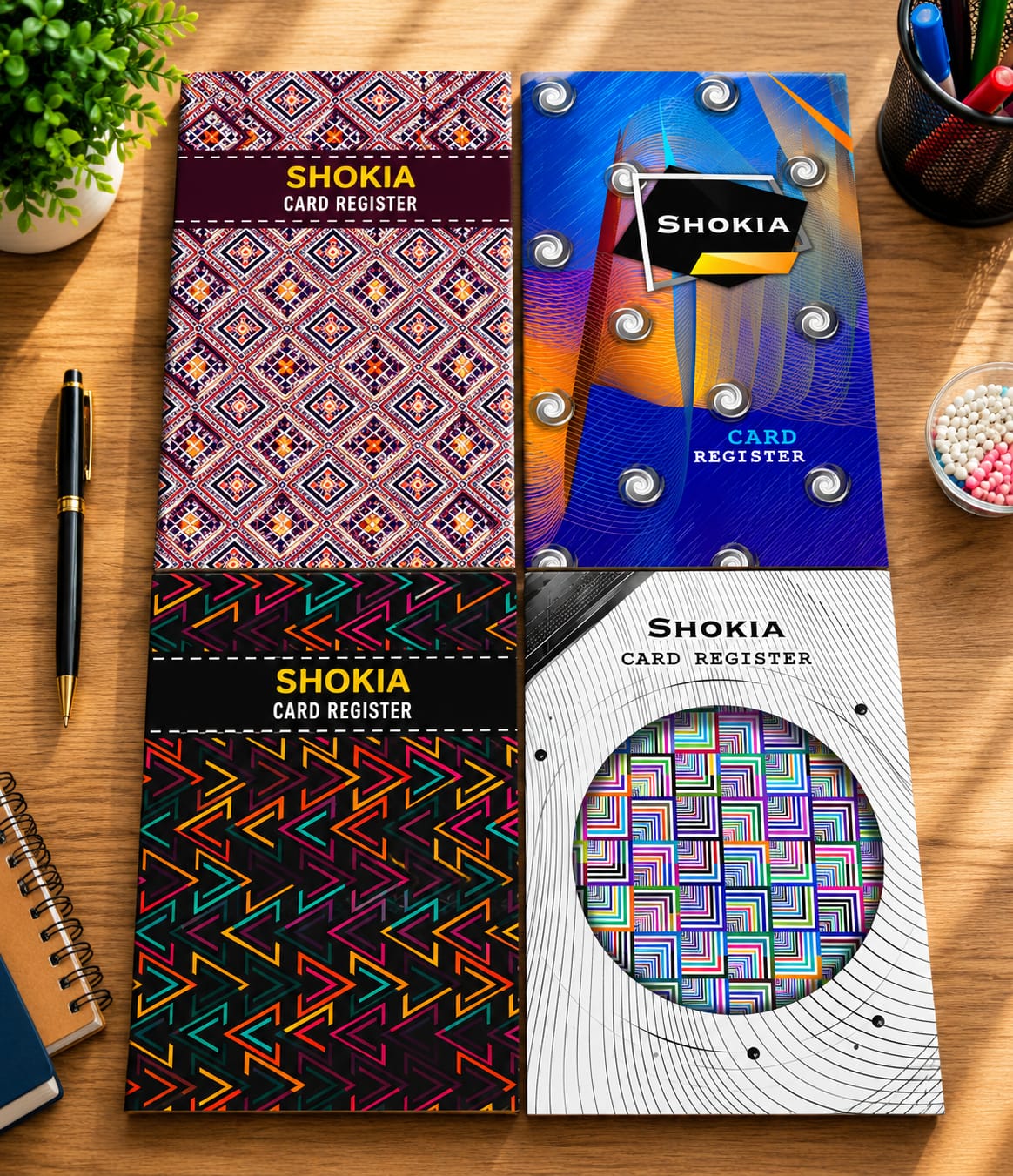 Shokia 3 In 1 Card Register - 160 Pages - Win Bachat