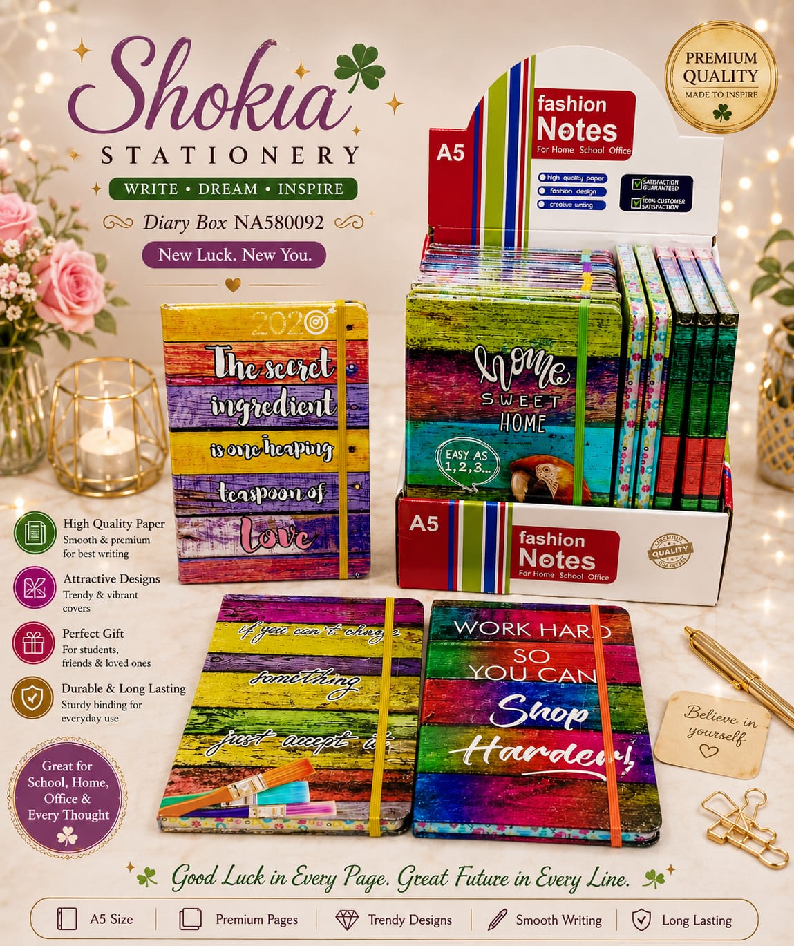 Shokia A5 Fashion Dairy Design - 4 - Win Bachat