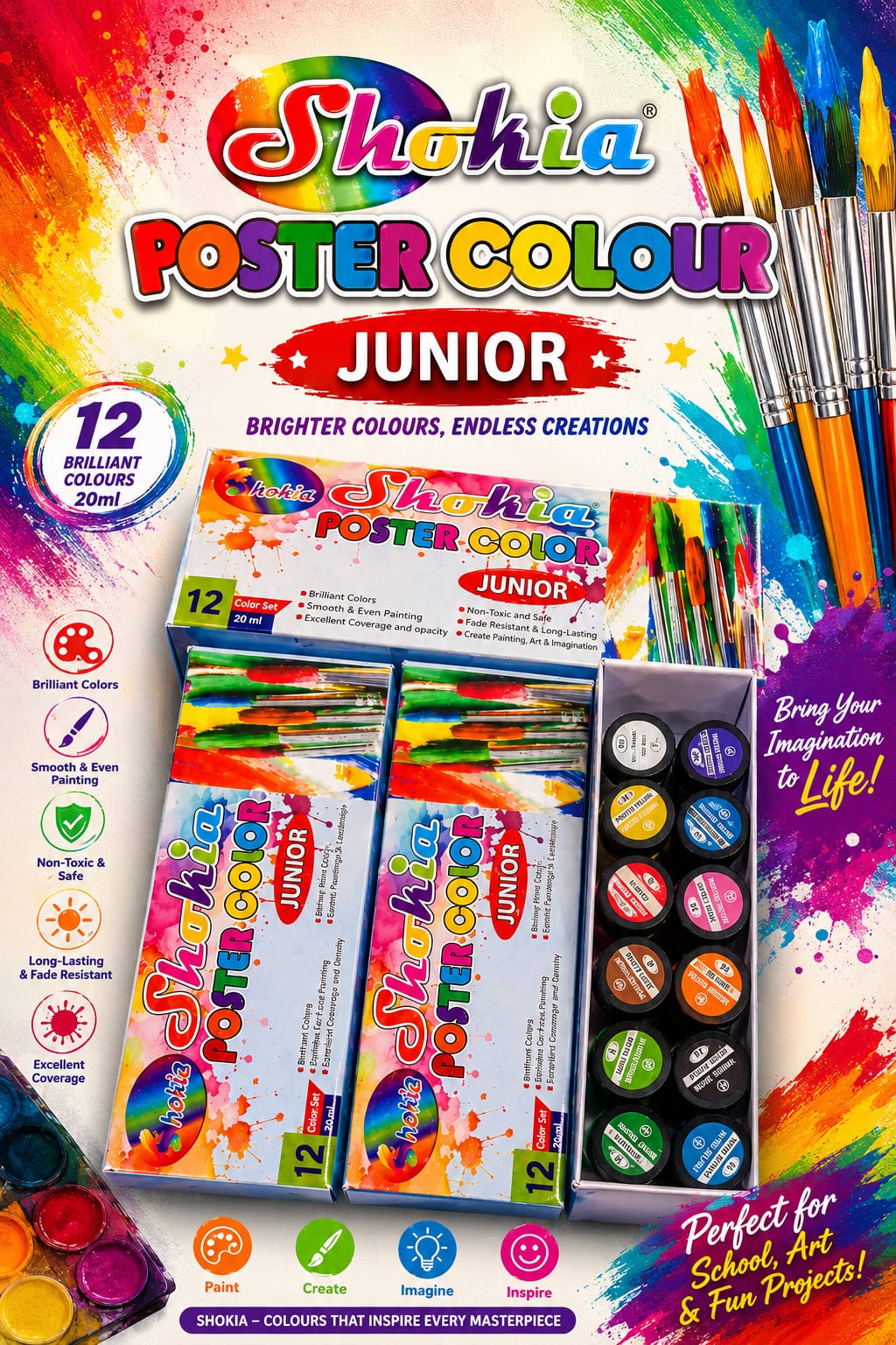 Shokia Junior Poster Color 12S - Win Bachat