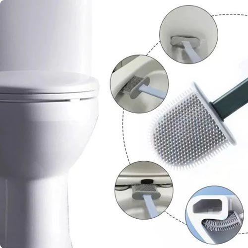 Silicone Flex Toilet Brush And Holder - Win Bachat