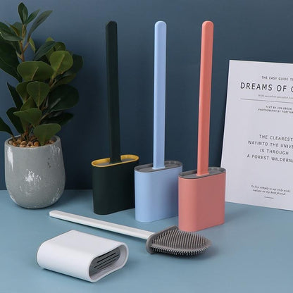 Silicone Flex Toilet Brush And Holder - Win Bachat