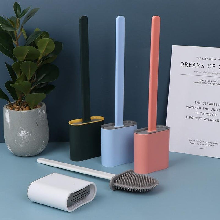 Silicone Flex Toilet Brush And Holder - Win Bachat
