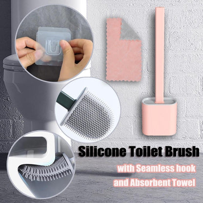 Silicone Flex Toilet Brush And Holder - Win Bachat