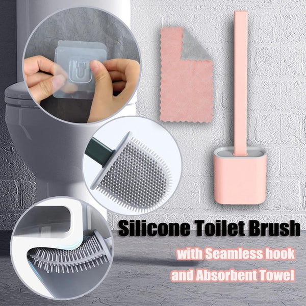 Silicone Flex Toilet Brush And Holder - Win Bachat