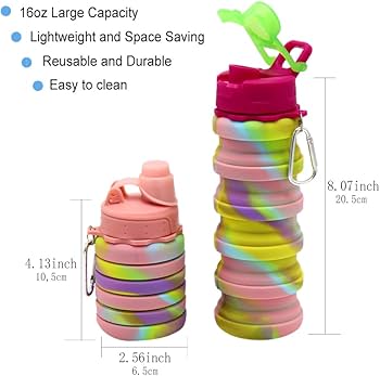 Silicone foldable water bottle (500ML) - Win Bachat