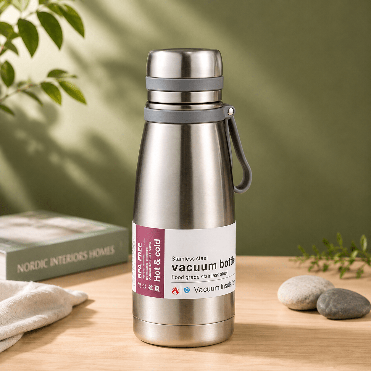 Silver Classic Stainless Steel Bottle - Win Bachat