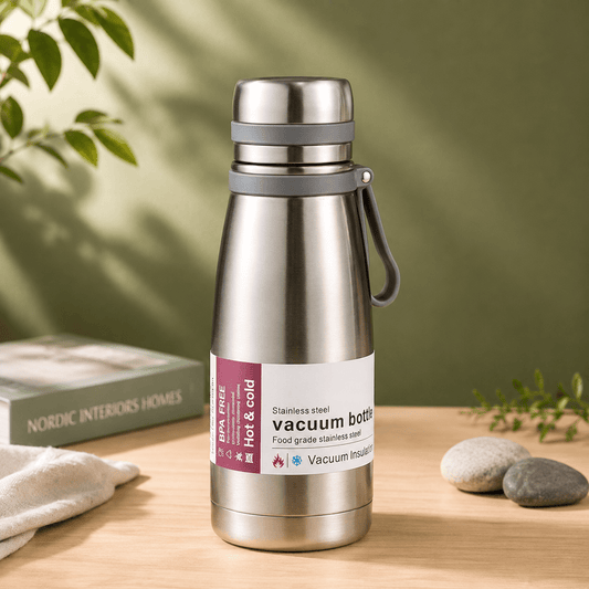 Silver Classic Stainless Steel Bottle - Win Bachat