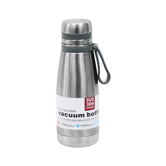Silver Compact Vacuum Bottle with Carry Loop - Win Bachat
