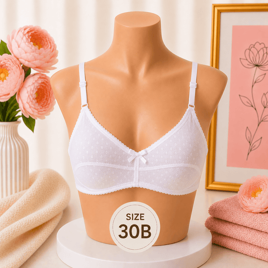 Soft Support Bra - 30B – White - Win Bachat