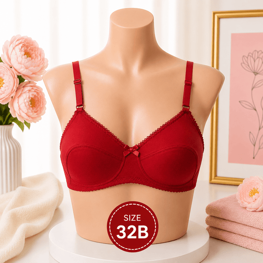 Soft Support Bra - 32B - Maroon - Win Bachat