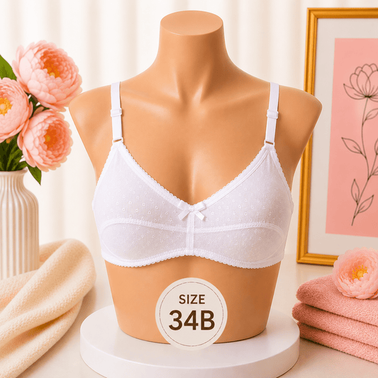 Soft Support Bra - 34B – White - Win Bachat