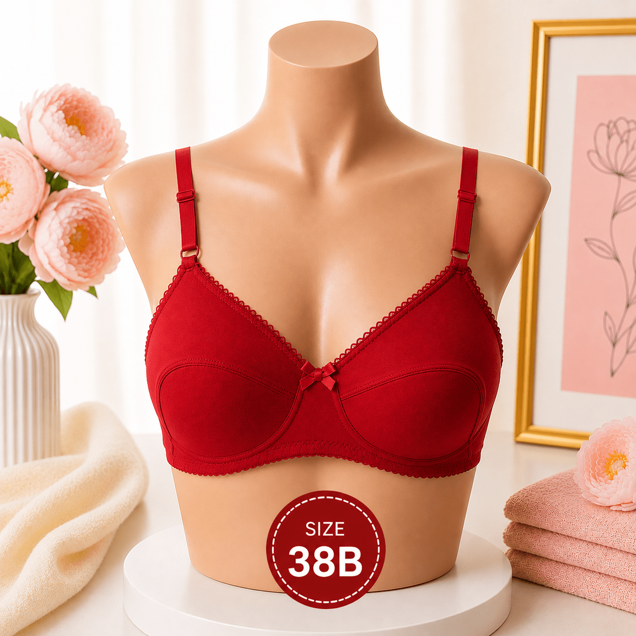 Soft Support Bra - 38B – Maroon - Win Bachat