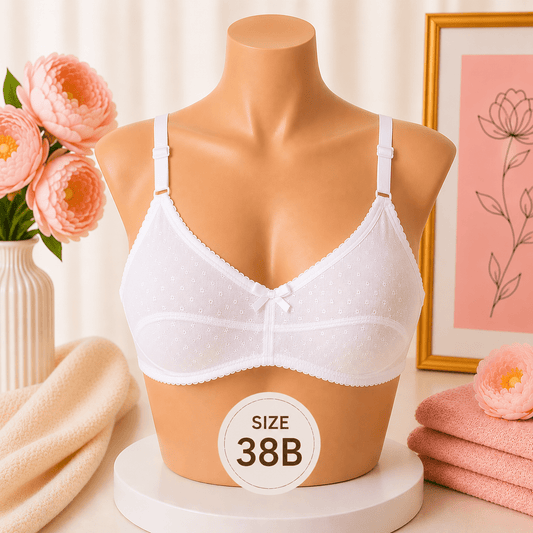 Soft Support Bra - 38B – White - Win Bachat